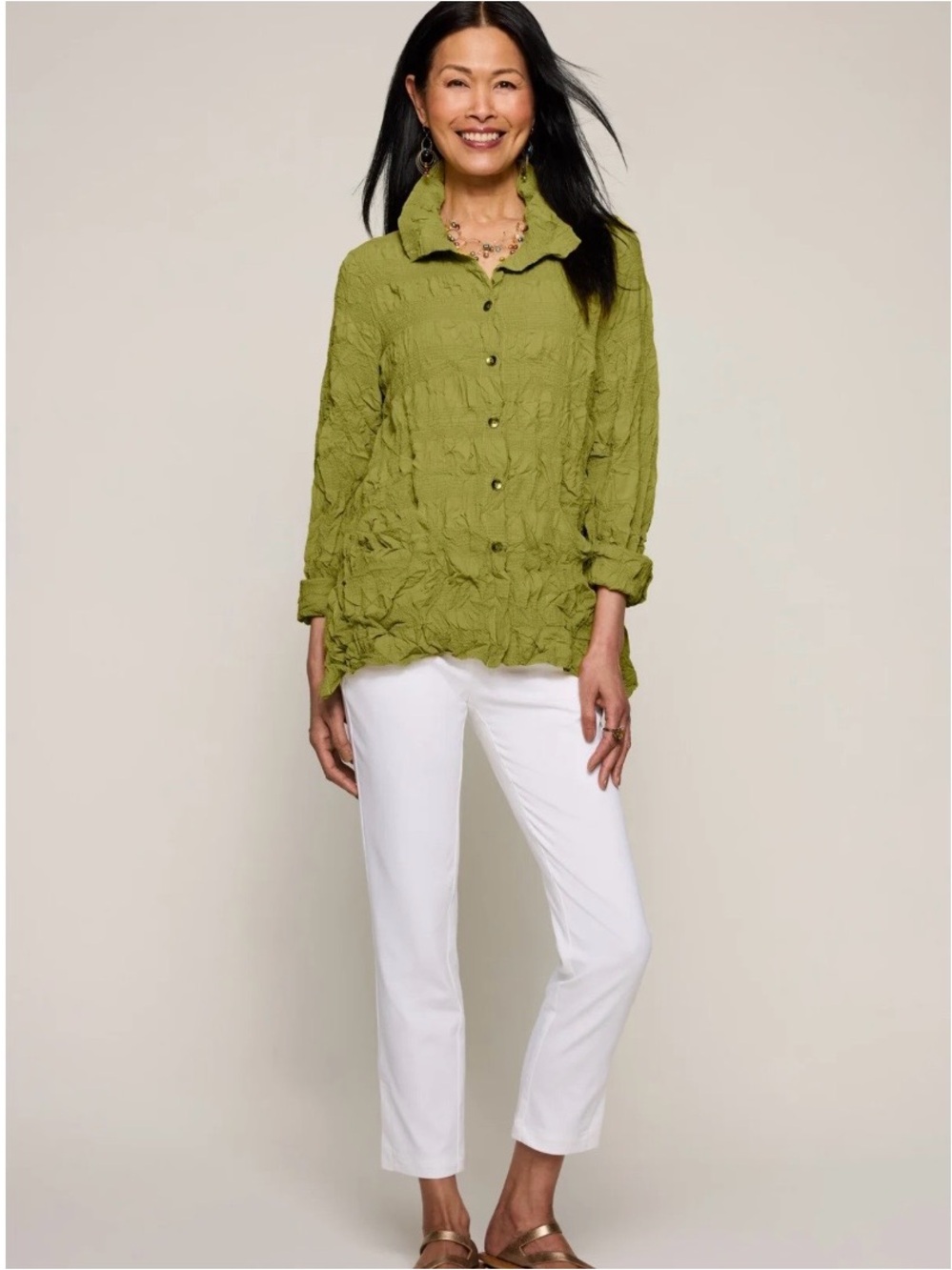 Chalet et Cici “Emilee” Celery shirt - Sz L- NWOT - Picture 2 of 6